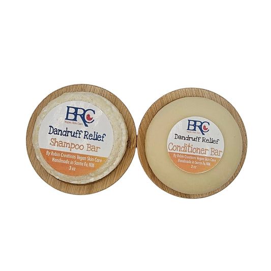  Handcrafted Natural Sulfate-Free Dandruff Shampoo & Conditioner Bar Set | By Robin Creations