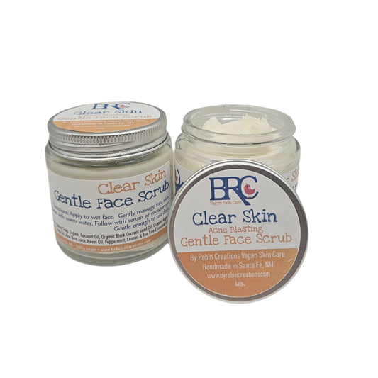  New! Gentler Formula!  Clear Skin Gentle Acne Blasting Face Scrub | By Robin Creations